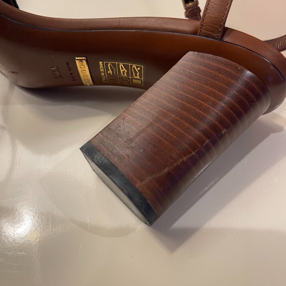 Gucci NS NYLON LIFFORD V.R.V / CUIR SANDALS 36 1/2 - Picture 10 of 16